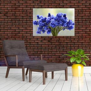 Tablou buchet cu flori albastre (90x60 cm)