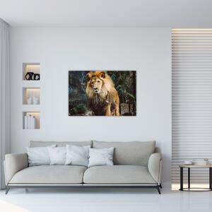 Tablou cu leu în natură (90x60 cm)