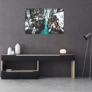 Tablou - râul de munte iarna (90x60 cm)
