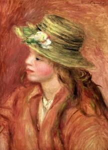 Reproducere Young Girl in a Straw Hat, c.1908, Pierre Auguste Renoir