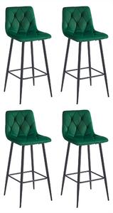 Set 4 Scaune Bar Fido Catifea Verde