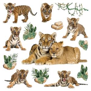 Decorațiune autoadezivă Tigers, 30 x 30 cm