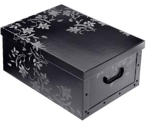 Cutie de depozitare cu capac Ornament 51 x 37 x 24cm , negru