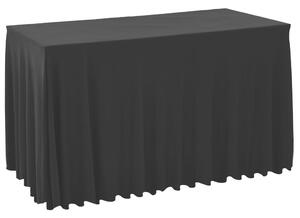 Huse elastice de masă lungi, 2 buc., negru, 120x60,5x74 cm