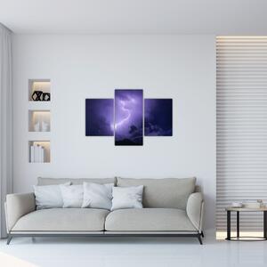 Tablou - cerul violet cu fulger (90x60 cm)