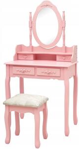 Masuță de toaletă modernă, cu scaun roz