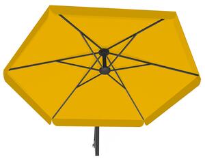 Umbrelă de grădină galbenă cu suport