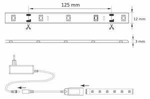 RGB LED Bandă dimmabilă exterior Wi-fi LED/8W IP65 2 m Tuya