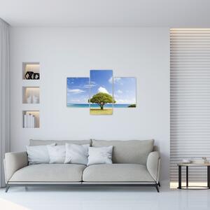 Tablou plaja cu copac (90x60 cm)