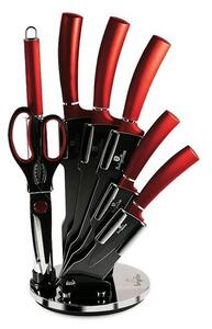 Berlinger Haus Set de cuțite în stand BurgundyMetallic Line, 8 buc