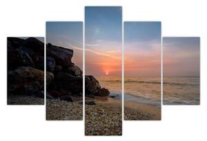 Tablou apusului de soare pe plajă (150x105 cm)