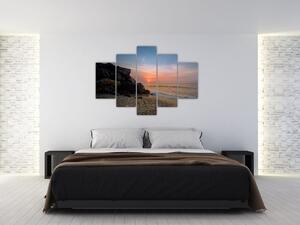 Tablou apusului de soare pe plajă (150x105 cm)