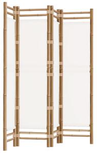 Separator de cameră pliabil cu 4 panouri 160 cm bambus și pânză