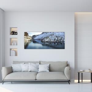 Tablou - peisaj de iarnă cu lac (120x50 cm)