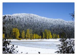 Tablou - munții înzăpeziți iarna (70x50 cm)