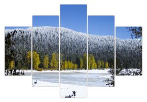 Tablou - munții înzăpeziți iarna (150x105 cm)