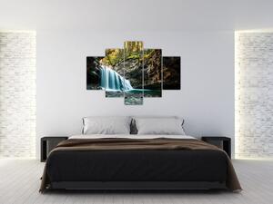 Tablou cu cascada de pădure (150x105 cm)