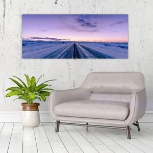 Tablou - autostrada iarna (120x50 cm)