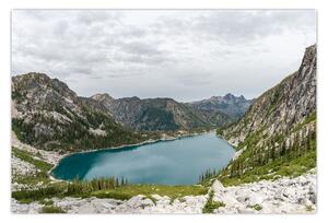 Tablou cu lac în munți (90x60 cm)