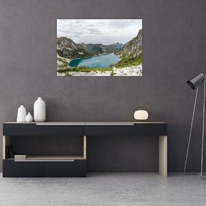 Tablou cu lac în munți (90x60 cm)