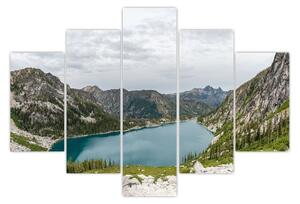 Tablou cu lac în munți (150x105 cm)