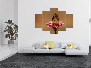 Tablou cu fluture pe floare (150x105 cm)