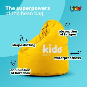 Fotoliu tip puf Kido by Diablo pentru copii: galben