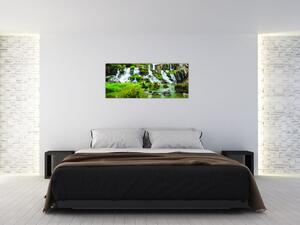Tablou - cascade cu plante (120x50 cm)