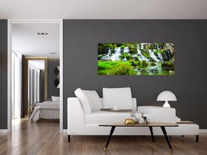 Tablou - cascade cu plante (120x50 cm)