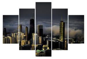 Tablou cu oraș în nori (150x105 cm)