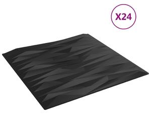 Panouri de perete 24 buc. negru 50x50 cm XPS 6 m² piatră