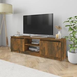 Comodă TV, stejar fumuriu, 120x30x35,5 cm, lemn prelucrat
