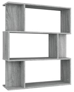 Bibliotecă/Separator, sonoma gri, 80x24x96cm, lemn prelucrat