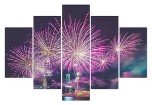 Tablou cuoraș nocturn cu artificii (150x105 cm)