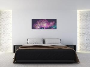 Tablou cuoraș nocturn cu artificii (120x50 cm)