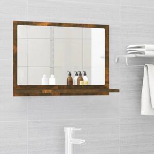 Oglindă de baie, stejar fumuriu, 60x10,5x37 cm, lemn prelucrat
