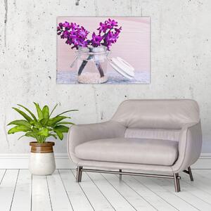 Tablou cu flori violete (70x50 cm)