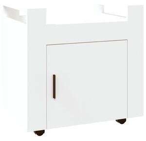 Cărucior de birou, alb, 60x45x60 cm, lemn prelucrat