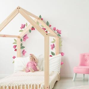 INSPIO-Autocolant textil - Stickere Perete - Flori Roz