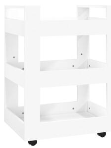 Cărucior de birou, alb, 60x45x80 cm, lemn prelucrat