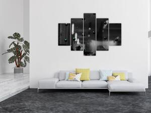 Tablou abstract - bilele verzi (150x105 cm)
