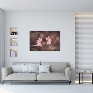 Tablou cu floare roz (90x60 cm)
