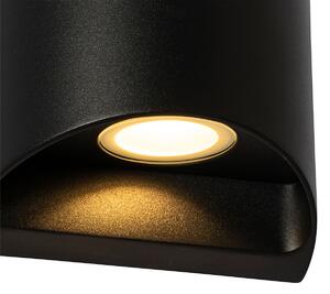 Aplică modernă de exterior neagră cu LED 2 lumini IP54 - Mal
