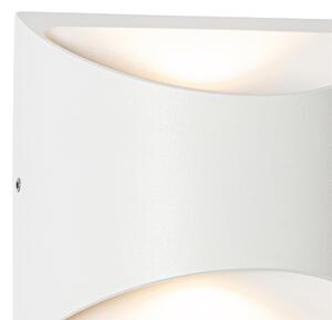 Aplică modernă de exterior albă cu LED 2 lumini IP54 - Mal