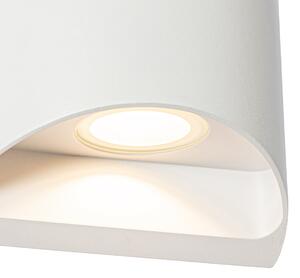 Aplică modernă de exterior albă cu LED 2 lumini IP54 - Mal
