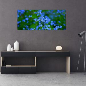 Tablou cu flori albastre (120x50 cm)
