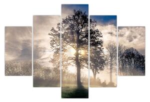 Tablou cu copac în ceață (150x105 cm)