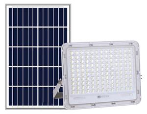 Proiector LED cu Panou Solar Tahagov, Senzor de lumina Waterproof, 200W, 29x23 cm, suport U inclus, panou afisaj nivel baterie, telecomand, 220V, Desi