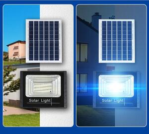 Proiector LED SMD 65W cu incarcare solara Tahagov, panou solar, cu telecomanda, suport prindere, material ABS, 3AH, 114 LED-uri, 271Lm, 20x15 cm, negr