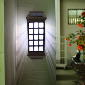 Lampa solara LED tip Felinar pentru perete Tahagov, 23 x 9 cm, 1.2V, ABS, 600mAh, rezistent la apa, alb rece